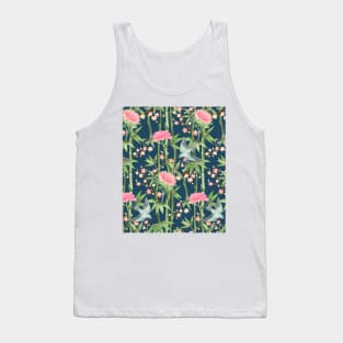 Bamboo, Birds and Blossom - dark teal Tank Top